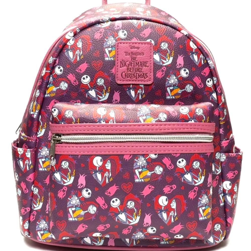 Loungefly The Nightmare Before Christmas Jack and Sally Hearts Mini-Backpack